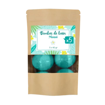 Fürdőbomba zacskó 40 gramm x 5 - Monoi illat